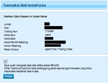 Konfirmasi transaksi beli Instaforex