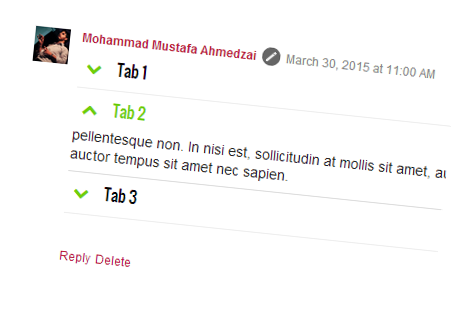 embed accordion inside comments