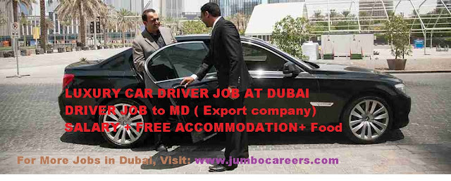 luxury car driver job in dubai, 