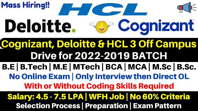 HCL Off Campus Drive 2022 As Associate Engineer Role