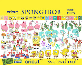 SpongeBob mega big bundle svg png clipart vector Cricut Cut Files Silhouette