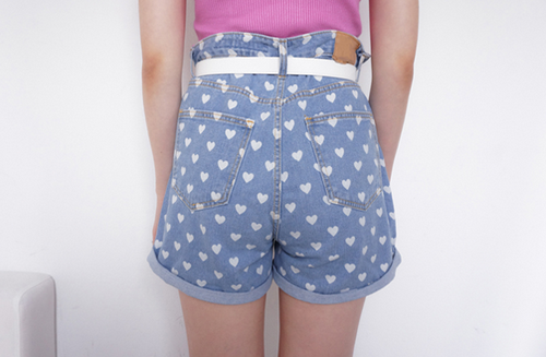  Heart Print Shorts