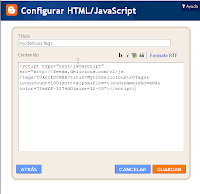 cuadro del blogger donde se pega el codigo