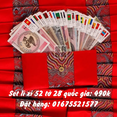 Set tiền lì xì 52 tờ 28 nước 