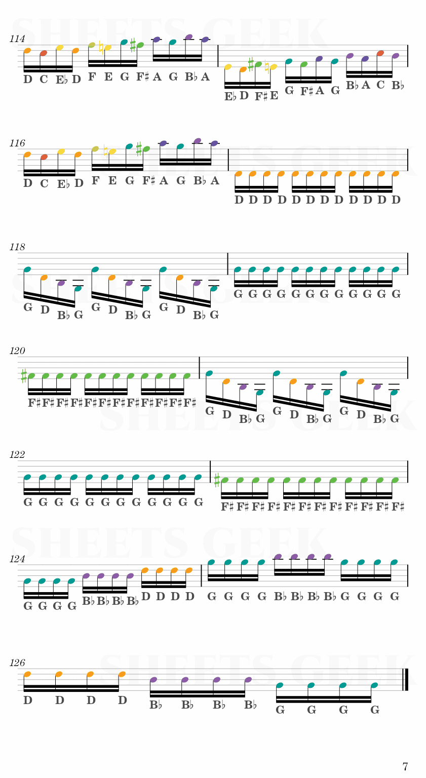 Summer Third Movement - Vivaldi Easy Sheet Music Free for piano, keyboard, flute, violin, sax, cello page 7