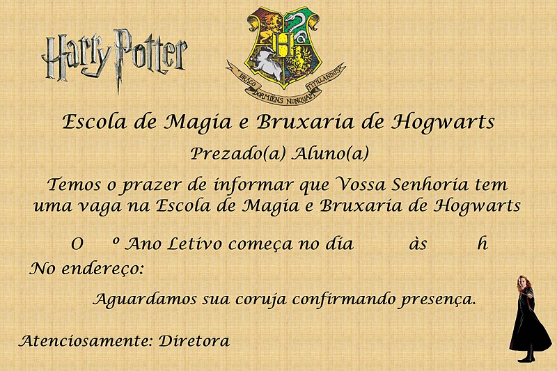 Harry Potter - Kit Completo com molduras para convites 