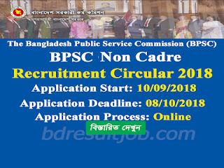 BPSC Non Cadre Recruitment Circular 2018