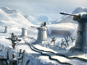 A rebel base on a snowy planet.