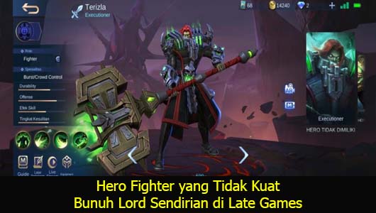 Hero Fighter yang Tidak Kuat Bunuh Lord Sendirian di Late Games