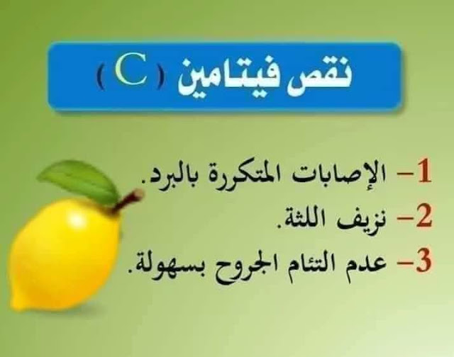 ما هي أعراض نقص الفيتامينات A . B . C . D