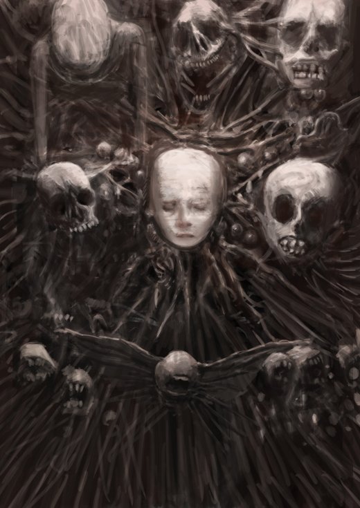 Delic Saike deviantart artstation arte ilustrações sombrias terror infernal hp lovecraft hr giger