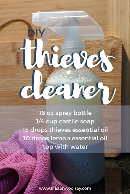 DIY Thieves Cleaner Recipe from kristenwoolsey.com