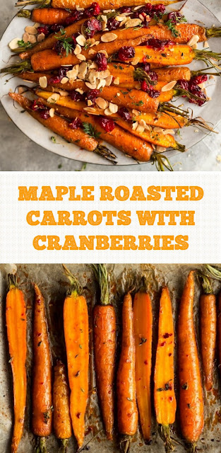 MAPLE ROASTED CARROTS WITH CRANBERRIES