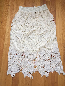 white crochet skirt