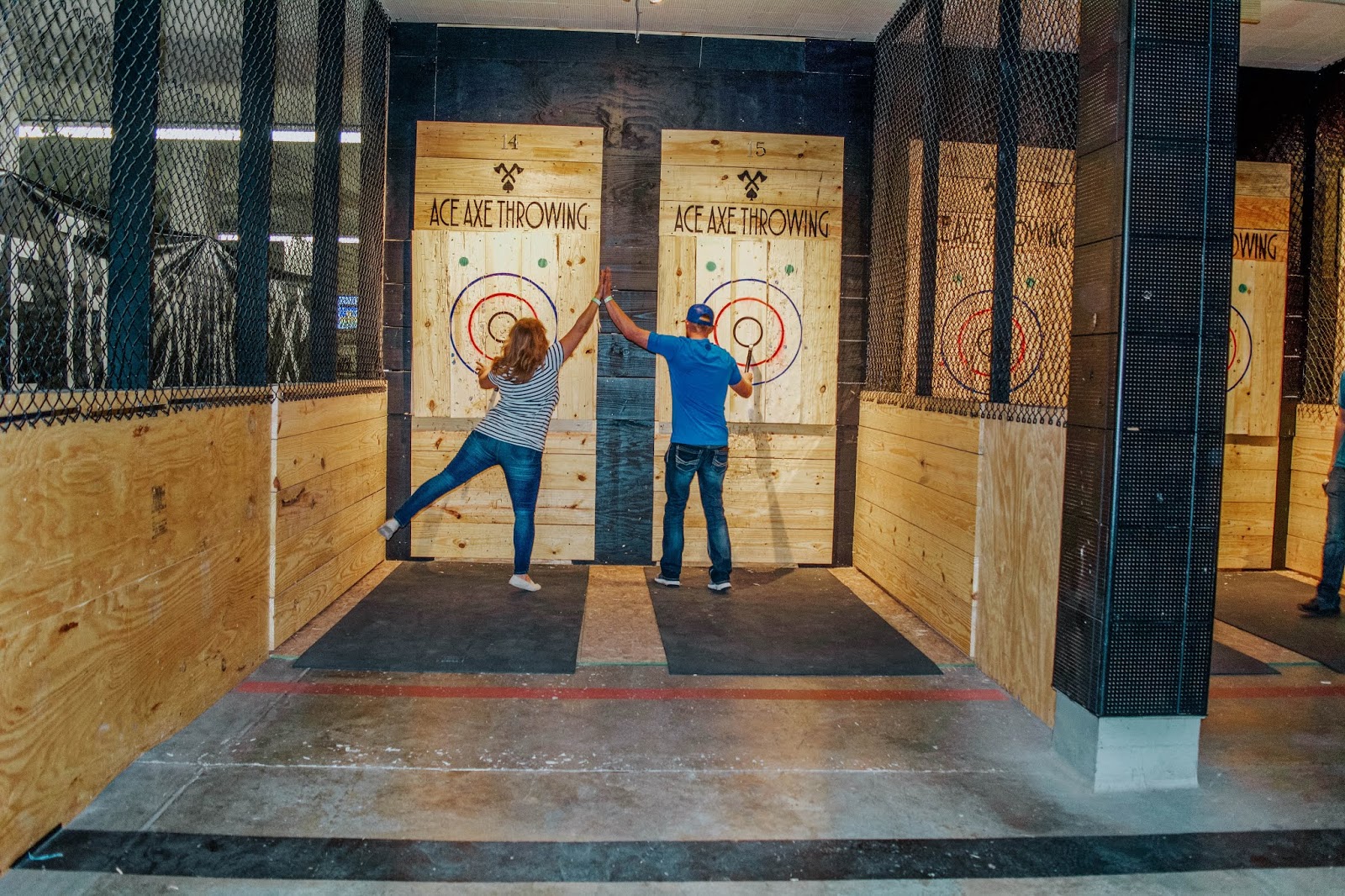 Family Bonding Over Axe Throwing