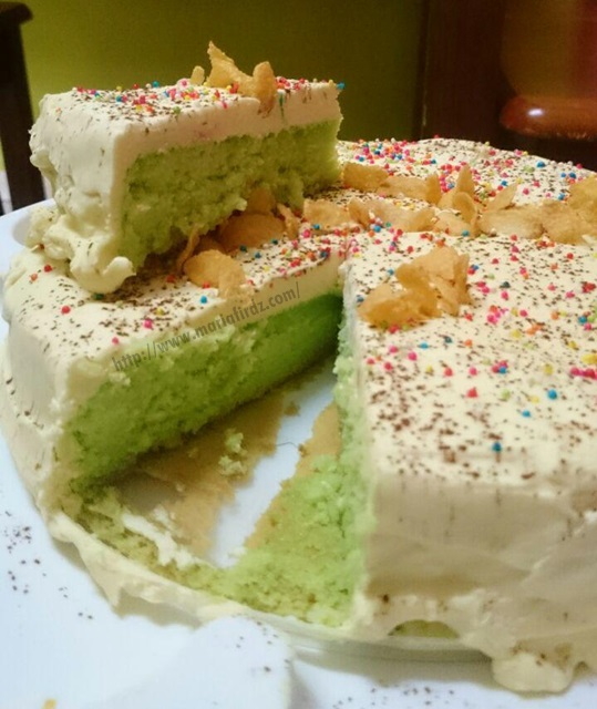 Kek Span Pandan Moist Cream Cheese Sukatan Cawan  Maria Firdz