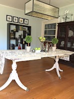 Painting My Dining Room Table - Refinishing a Dining Table | Painted dining room table ... : Modern farmhouse gray and white dining table makeover.