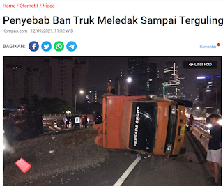 Penyebab Ban Truk Meledak Sampai Terguling