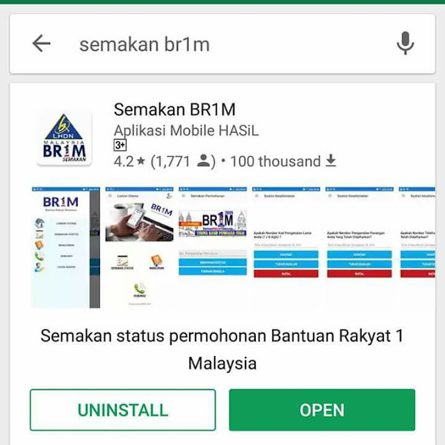 Semakan BR1M Boleh dilakukan Sekarang 