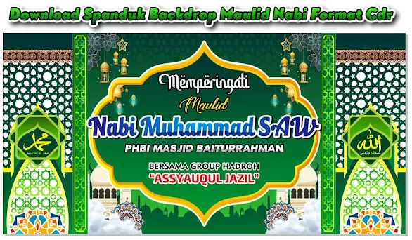 Download Spanduk Backdrop Maulid Nabi Format Cdr