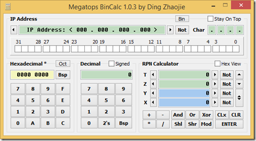 Screenshot Megatops BinCalc