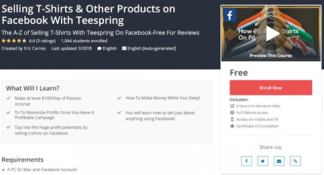 [100% Free] Selling T-Shirts & Other Products on Facebook With Teespring