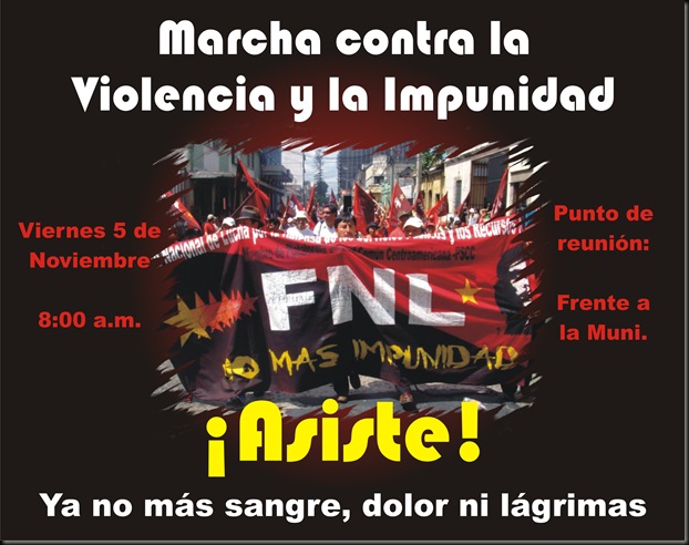 Afiche marcha violencia e impunidad