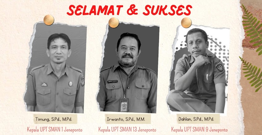 Selamat dan Sukses kepada Bapak Timung, Bapak Irwanto, Bapak Dahlan