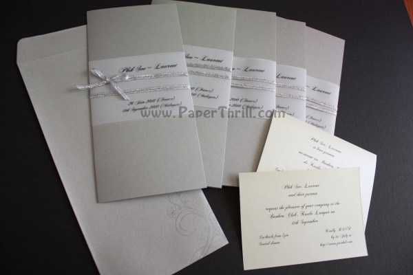 Silver band wedding invitation card It was a real joy working with Phik See 