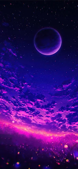 Sky Moon Anime iPhone Wallpaper