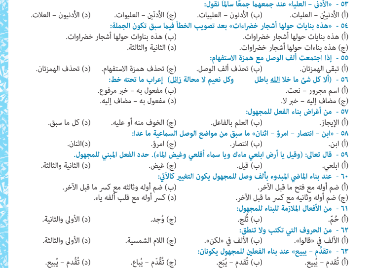 بالاجابات 750 سؤال نحو للصف الثالث الثانوى من بنك المعرفة ومنصة نجوى