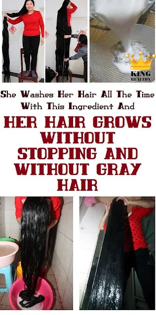 She Washes Her Hair all The Time With This Ingredient And Its Hair Grows Without Stopping And Without Gray Hair Like Crazy