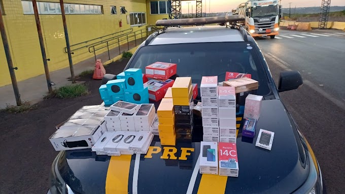 PRF apreende 47 celulares em abordagem na região