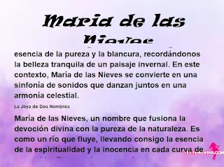 ▷ Significado del nombre Maria de las Nieves