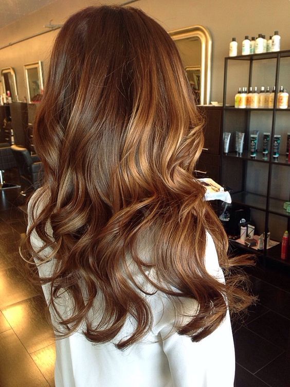 chestnut brown hair with caramel highlights