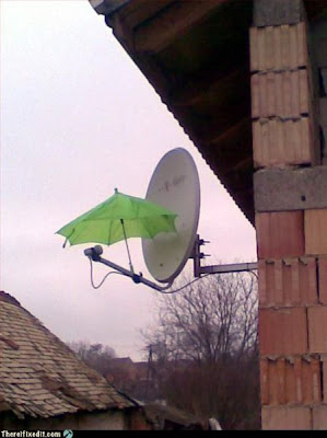 Satellite out in the rain