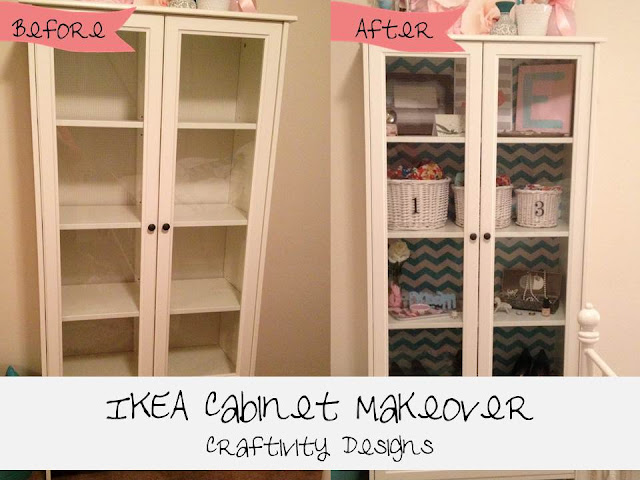 Easy IKEA Cabinet Makeover with shelf paper