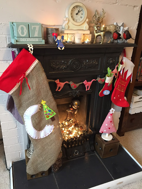 Mrs Bishop's festive fireplace