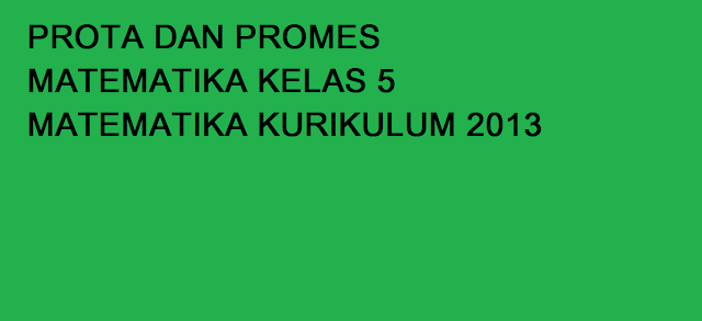 Promes dan Pemetaan KD Matematika Kelas 5 