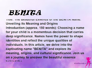 meaning of the name "BENITA"
