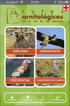 Rutas Ornitológicas por las Vías Pecuarias de la Comunidad, en tu móvil