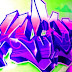 Digital Graffiti Alphabet "GR" Green -  Purple