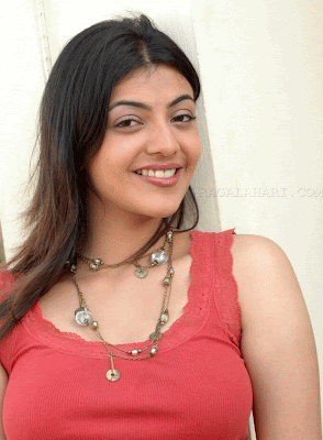 actress kajal smiling pleasantly, with good measurements, in lakshmi kalyanam movie