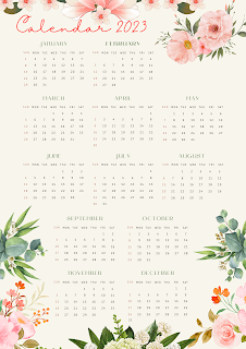 download template kalender 2023 pdf gratis aesthetic
