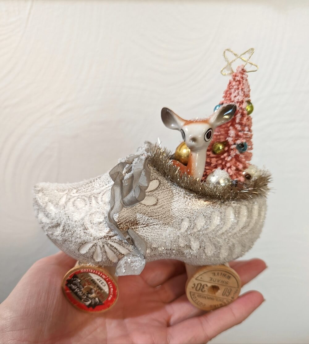 Upcycled Dutch Shoe Christmas Decoration