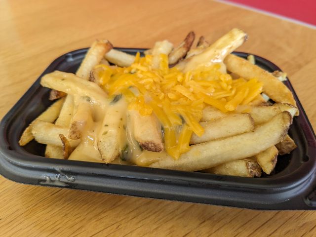 Wendy's Queso Fries side-view.