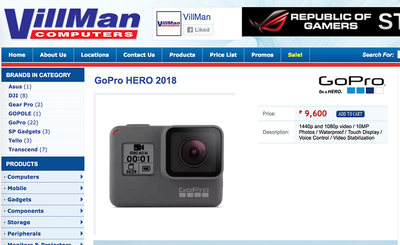 Gopro Hero 18 Is Now In The Philippines For Php 9 600