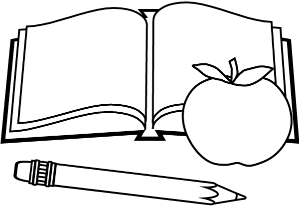 Download Notebook, pencil and apple coloring ~ Child Coloring