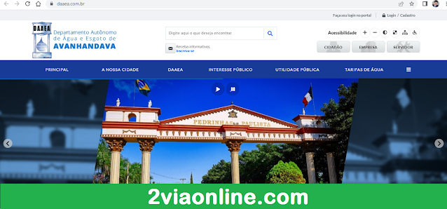 2Via DAAE Avanhandava: plataforma não disponibiliza um acesso para serviços online