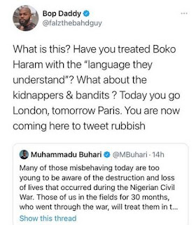Rapper Falz Reacts To President Buhari’s ”Threat Tweet”
